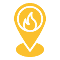 Fire icon inside map pin